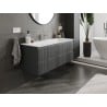 Mexen Rivel meuble de salle de bain 120 cm avec lavabo Vela, 2 tiroirs, cannelé, graphite mat/blanc mat -
