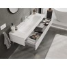 Mexen Rivel bathroom cabinet 140 cm with Vela basin, 1 drawer, grooved, matt white - 91A20-14023-1-BF01-W23M01