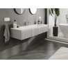Mexen Rivel badkamerkast 140 cm met wastafel Vela, 1 lade, gegroefd, grijs mat/wit mat - 91A20-14023-1-BF62-W23M01
