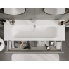 Mexen Rivel mobile da bagno 140 cm con lavabo Vela, 1 cassetto, scanalato, grigio opaco/bianco opaco - 91A20-14023-1-BF62-W23M01