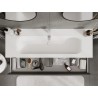 Mexen Rivel meuble de salle de bain 140 cm avec lavabo Vela, 1 tiroir, rainuré, graphite mat/blanc mat -