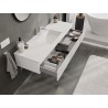Mexen Rivel 140 cm bathroom cabinet with Otis sink, 1 drawer, ribbed, white matte - 91A20-14023-1-BF01-W18M01