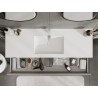 Mexen Rivel badkamerkast 140 cm met wastafel Otis, 1 lade, geribbeld, grijs mat/wit mat - 91A20-14023-1-BF62-W18M01
