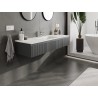 Mexen Rivel meuble de salle de bain 140 cm avec lavabo Otis, 1 tiroir, rainuré, graphite mat/blanc mat -