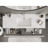 Mexen Rivel 140 cm Bathroom Cabinet with Otis Sink, 2 Drawers, Fluted, White Matte - 91A20-14047-2-BFF01-W18M01