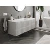 Mexen Rivel armario de baño de 140 cm con lavabo Otis, 2 cajones, ranurado, gris mate/blanco mate - 91A20-14047-2-BFF62-W18M0
