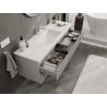 Mexen Rivel armario de baño de 140 cm con lavabo Otis, 2 cajones, ranurado, gris mate/blanco mate - 91A20-14047-2-BFF62-W18M0