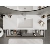 Mexen Rivel bathroom cabinet 140 cm with sink Otis, 2 drawers, grooved, gray matte/white matte - 91A20-14047-2-BFF62-W18M0