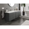 Mexen Rivel 140 cm vannitoa kapp valamu Otis, 2 sahtlit, soonitud, grafiit matt/valge matt - 91A20-14047-2-BFF66-W18M