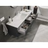Mexen Rivel armario de baño de 140 cm con lavabo Otis, 2 cajones, ranurado, grafito mate/blanco mate - 91A20-14047-2-BFF66-W18M