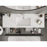 Mexen Rivel bathroom cabinet 140 cm with sink Otis, 2 drawers, fluted, graphite matte/white matte - 91A20-14047-2-BFF66-W18M