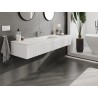 Mexen Rivel armario de baño de 160 cm con lavabo Otis, 1 cajón, acanalado, blanco mate - 91A20-16023-1-BF01-W18M01