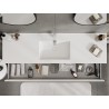 Mexen Rivel Badezimmerschrank 160 cm mit Waschbecken Otis, 1 Schublade, geriffelt, weiß matt - 91A20-16023-1-BF01-W18M01