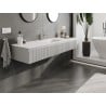 Mexen Rivel 160 cm Bathroom Cabinet with Otis Sink, 1 Drawer, Fluted, Grey Matte/White Matte - 91A20-16023-1-BF62-W18M01