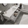 Mexen Rivel 160 cm Bathroom Cabinet with Otis Sink, 1 Drawer, Fluted, Grey Matte/White Matte - 91A20-16023-1-BF62-W18M01