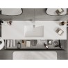 Mexen Rivel 160 cm bathroom cabinet with sink Otis, 1 drawer, grooved, matte graphite/white matte - 91A20-16023-1-BF66-W18M0