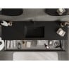 Mexen Rivel mobile da bagno 160 cm con lavabo Otis, 1 cassetto, scanalato, nero opaco - 91A20-16023-1-BF71-W18M71