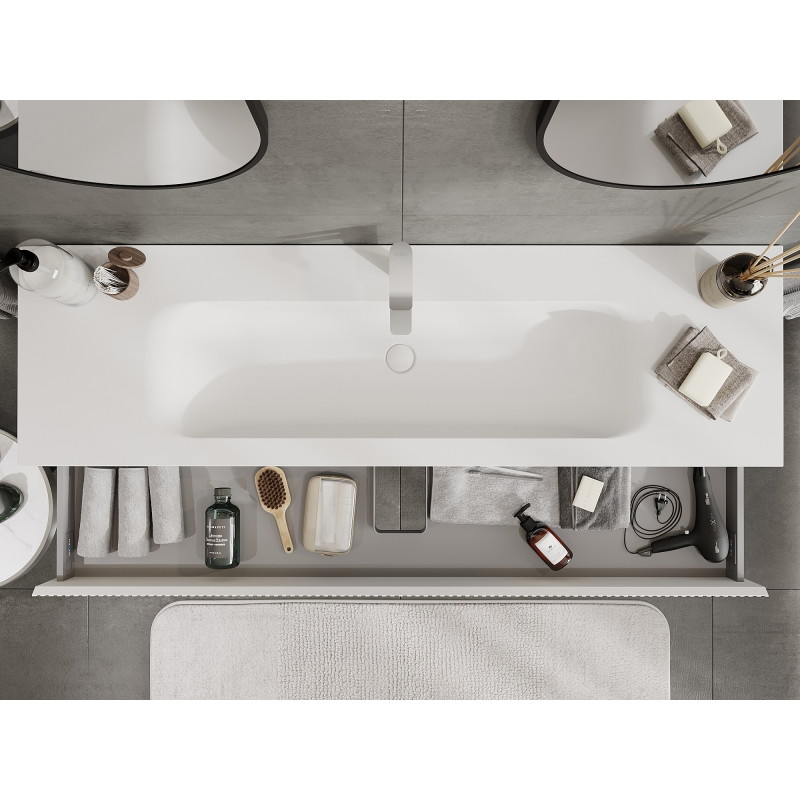 Mexen Rivel 160 cm vannitoakapp Vela valamu, 1 sahtel, sooniline, valge matt - 91A20-16023-1-BF01-W23M01