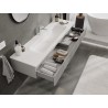 Mexen Rivel armario de baño de 140 cm con lavabo Vela, 1 cajón, ranurado, gris mate/blanco mate - 91A20-16023-1-BF62-W23M01