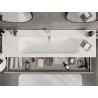 Mexen Rivel armario de baño de 140 cm con lavabo Vela, 1 cajón, ranurado, gris mate/blanco mate - 91A20-16023-1-BF62-W23M01