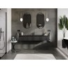 Mexen Rivel Mobile da bagno 160 cm con lavabo Vela, 1 cassetto, scanalato, nero opaco - 91A20-16023-1-BF71-W23M71
