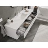 Mexen Rivel mobile da bagno 160 cm con lavabo Otis, 2 cassetti, scanalato, bianco opaco - 91A20-16047-2-BFF01-W18M01