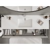 Mexen Rivel mobile da bagno 160 cm con lavabo Otis, 2 cassetti, scanalato, bianco opaco - 91A20-16047-2-BFF01-W18M01