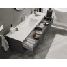 Mexen Rivel mobiletto da bagno 160 cm con lavabo Otis, 2 cassetti, scanalato, grafite opaco/bianco opaco -