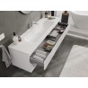 Mexen Rivel meuble de salle de bain 160 cm avec lavabo Vela, 2 tiroirs, rainuré, blanc mat - 91A20-16047-2-BFF01-W23M01