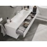 Mexen Rivel mueble de baño 160 cm con lavabo Vela, 2 cajones, acanalado, blanco mate - 91A20-16047-2-BFF01-W23M01