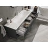 Mexen Rivel armadietto da bagno 160 cm con lavabo Vela, 2 cassetti, scanalato, grafite opaco/bianco opaco -