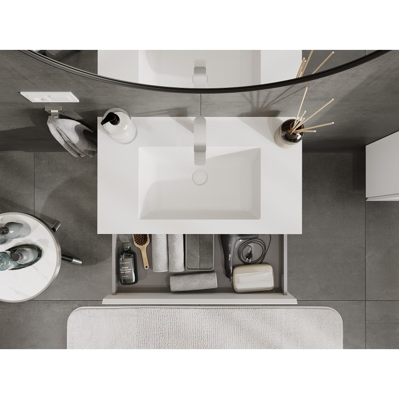 Mexen Orio mueble de baño de 80 cm con lavabo Otis, 2 cajones, blanco mate - 91A10-08047-2-BFF01-W18M01