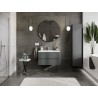 Mexen Orio Badezimmerschrank 80 cm mit Waschbecken Otis, 2 Schubladen, Graphit matt/weiß matt - 91A10-08047-2-BFF66-W18M01