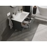 Mexen Orio Badezimmer-Unterschrank 80 cm mit Waschbecken Otis, 2 Schubladen, Grafit matt/weiß matt - 91A10-08047-2-BFF66-W18M01