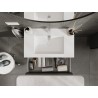 Mexen Orio Badezimmerschrank 80 cm mit Waschbecken Otis, 2 Schubladen, Graphit matt/weiß matt - 91A10-08047-2-BFF66-W18M01