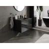 Mexen Orio mobile da bagno 80 cm con lavabo Otis, 2 cassetti, nero lucido/nero opaco - 91A10-08047-2-BFF70-W18M71