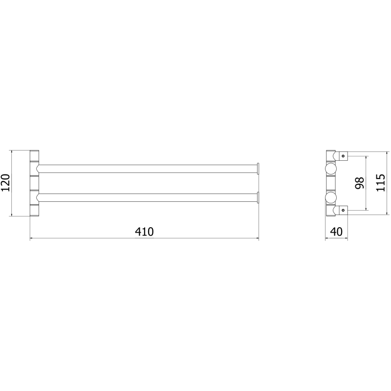 Mexen Loop podwójny obrotowy wieszak na ręcznik, biały - 70A71049-20