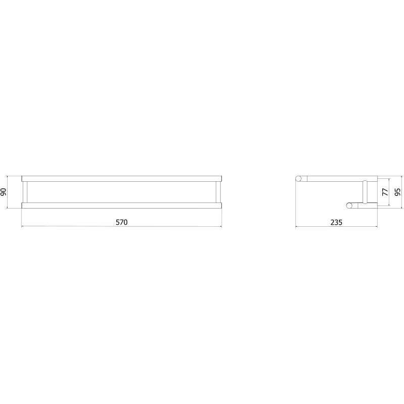 Mexen Loop półka na ręcznik, black chrome - 70A71081-73