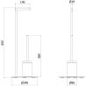 Mexen Loop cepillo de baño de pie con soporte para papel, oro cepillado - 70A71095-55