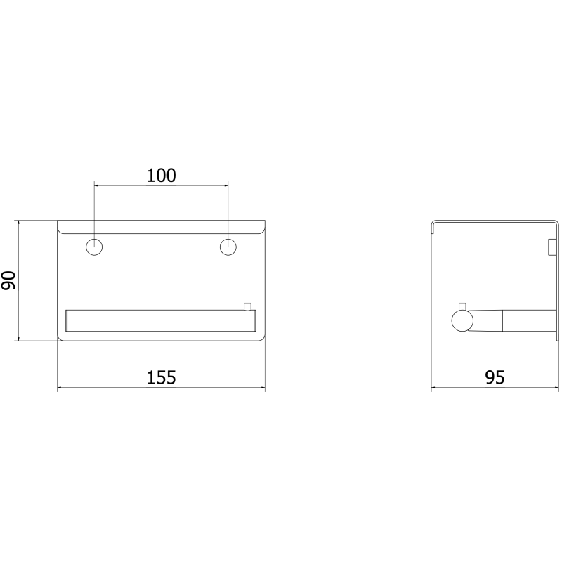 Mexen Loop tualetes papīra turētājs ar plauktu, balts - 70A71022-20