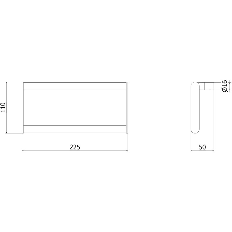 Mexen Loop Handtuchhalter, gebürstetes Gun-Grau - 70A71031-66