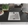 Mexen Vito 1-bowl granite sink with Telma kitchen faucet, white - 6503-20-670200-70
