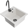 Mexen Vito lava-loiça de granito de 1 cuba com torneira de cozinha Telma, branco - 6503-20-670200-70