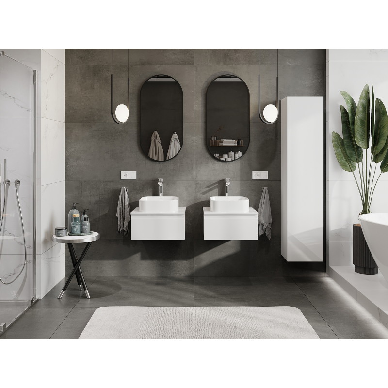 Mexen Orio bathroom cabinet under-sink 50 cm, 1 drawer, white gloss - 91A10-05023-1-BF00