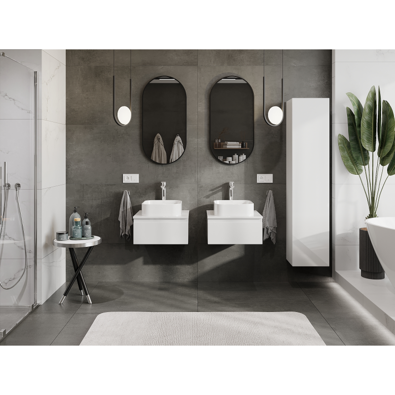 Mexen Orio kylpyhuonekaappi pesualtaan alle 50 cm, 1 laatikko, valkoinen kiiltävä - 91A10-05023-1-BF00