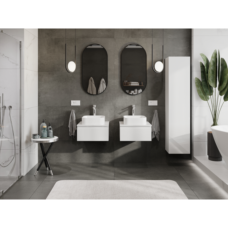 Mexen Orio mueble de baño debajo del lavabo 50 cm, 1 cajón, blanco brillo - 91A10-05023-1-BF00