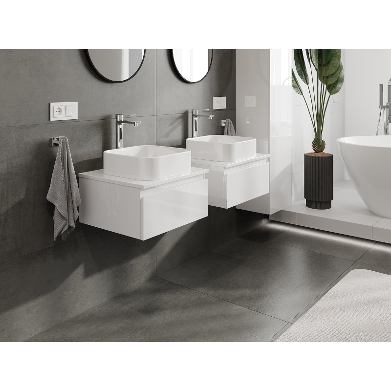 Mexen Orio mobiletto da bagno sottolavabo 50 cm, 1 cassetto, bianco lucido - 91A10-05023-1-BF00