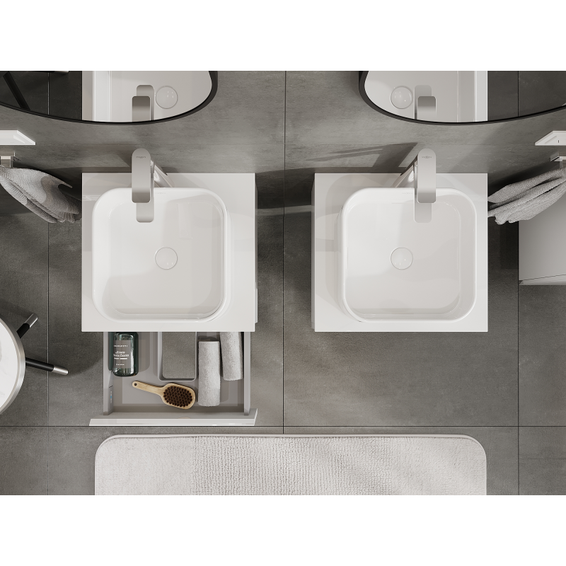 Mexen Orio kopalniška omarica pod umivalnikom 50 cm, 1 predal, bel sijaj - 91A10-05023-1-BF00