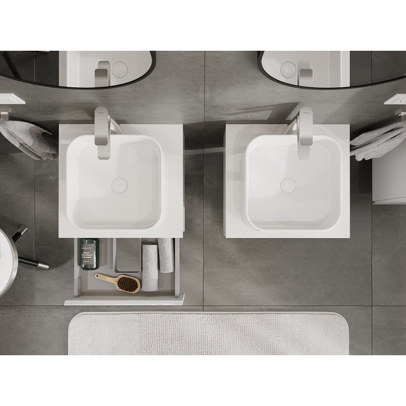 Mexen Orio meuble de salle de bain sous lavabo 50 cm, 1 tiroir, blanc brillant - 91A10-05023-1-BF00