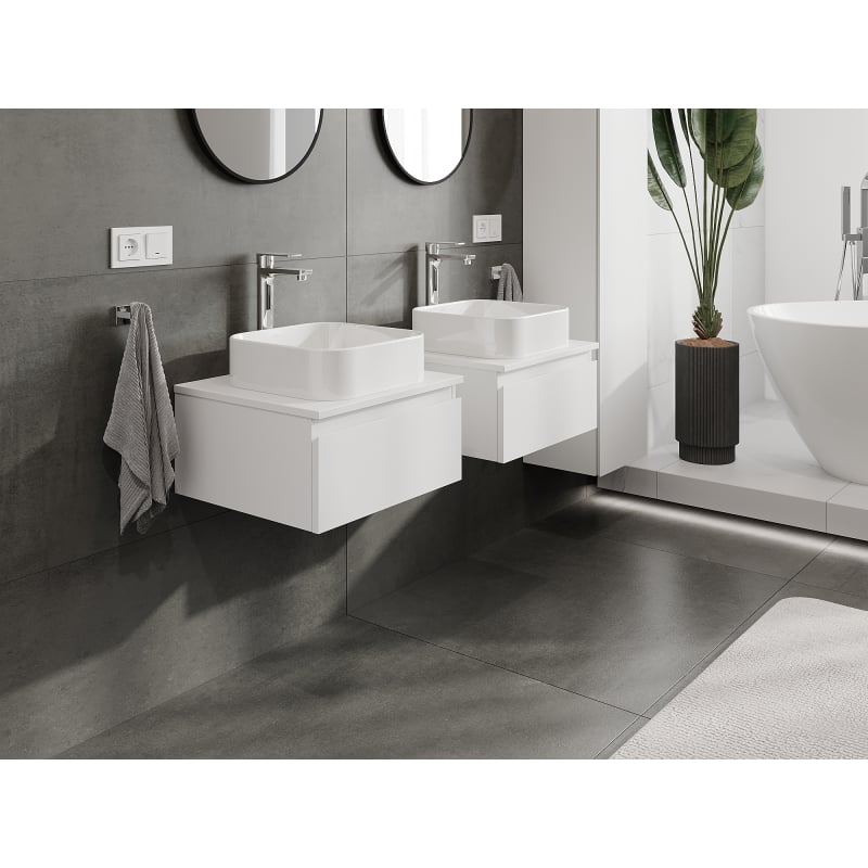 Mexen Orio bathroom cabinet for washbasin 50 cm, 1 drawer, white matte- 91A10-05023-1-BF01